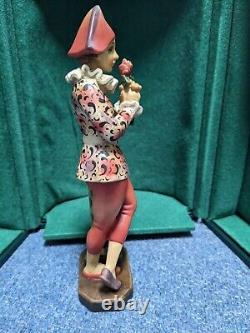 Vintage ANRI Hand Carved Painted Limited Edition Harlequin Figurine RARE