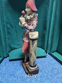 Vintage ANRI Hand Carved Painted Limited Edition Harlequin Figurine RARE