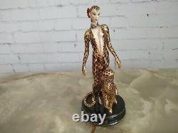 Vintage Franklin Mint Leopard Figurine Sculpture House of Erte Limited Edition