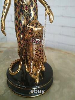 Vintage Franklin Mint Leopard Figurine Sculpture House of Erte Limited Edition