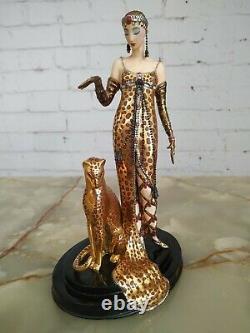 Vintage Franklin Mint Ocelot Figurine Sculpture House of Erte Limited Edition