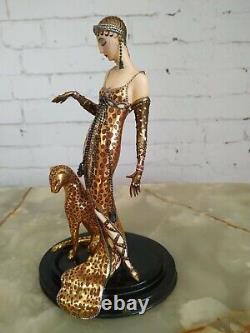 Vintage Franklin Mint Ocelot Figurine Sculpture House of Erte Limited Edition