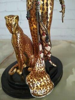 Vintage Franklin Mint Ocelot Figurine Sculpture House of Erte Limited Edition