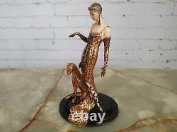 Vintage Franklin Mint Ocelot Figurine Sculpture House of Erte Limited Edition