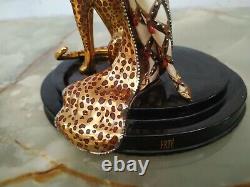 Vintage Franklin Mint Ocelot Figurine Sculpture House of Erte Limited Edition