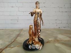 Vintage Franklin Mint Ocelot Figurine Sculpture House of Erte Limited Edition