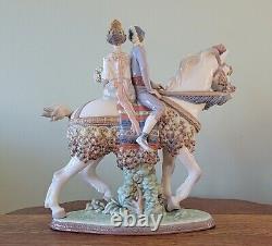 Vintage LLADRO Porcelain Valencia Valencian Figural Group Man & Woman on a Horse