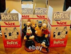WADE Ceramics Popeye COMPLETE Set 4 Boxed Figurine MATCHING CERTIFICATE NO 1107