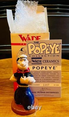 WADE Ceramics Popeye COMPLETE Set 4 Boxed Figurine MATCHING CERTIFICATE NO 1107