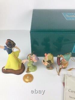 WDCC Disney Snow White And The seven Dwarfs Ornament Set of 8 With COA & Box