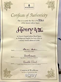 WEDGWOOD Henry VIII Figurine on Plinth Limited Edition -Rare -Certificate -B15