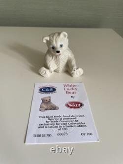 Wade Lucky Bear Ceramic Figurines Set of 3 Hand Painted Limited Edition