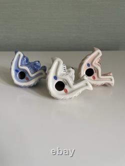 Wade Lucky Bear Ceramic Figurines Set of 3 Hand Painted Limited Edition