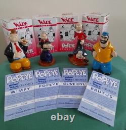 Wade Popeye Collection, Set Of 4 Figurines, Ltd Edition #52 Of 1500, Box & Cert