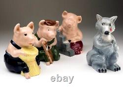 Wade Porcelain Figurine, Three Little Pigs, House of Brick 1995 Limited Edition