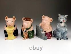 Wade Porcelain Figurine, Three Little Pigs, House of Brick 1995 Limited Edition