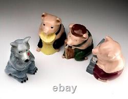 Wade Porcelain Figurine, Three Little Pigs, House of Brick 1995 Limited Edition