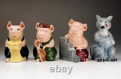 Wade Porcelain Figurine, Three Little Pigs, House of Brick 1995 Limited Edition