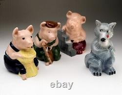 Wade Porcelain Figurine, Three Little Pigs, House of Brick 1995 Limited Edition