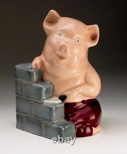 Wade Porcelain Figurine, Three Little Pigs, House of Brick 1995 Limited Edition