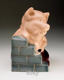 Wade Porcelain Figurine, Three Little Pigs, House of Brick 1995 Limited Edition