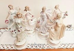 Wedgwood Dancing Hours Floral Girls Set of 6 Figurines Ltd Edt 7500 with COA