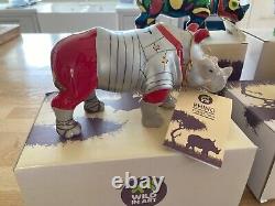 Wild in Art limited edition collection of 6 Rhino Mania figurines