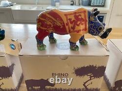Wild in Art limited edition collection of 6 Rhino Mania figurines